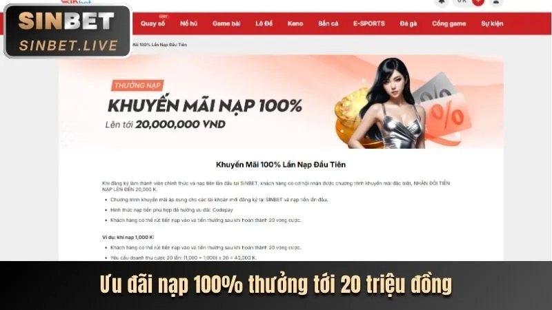 Đăng nhập 888b và chọn nạp tiền